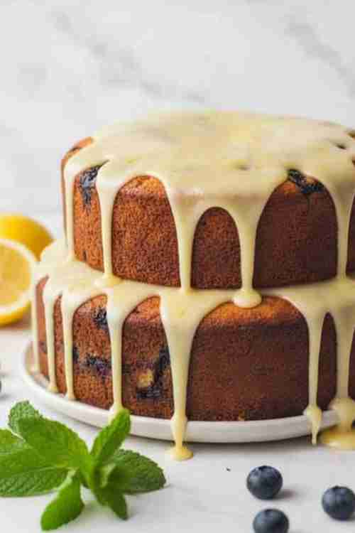 Lemon Blueberry Cake Recipe with Lemon Glaze – Easy, Moist & Bursting with Fresh Lemon Flavor