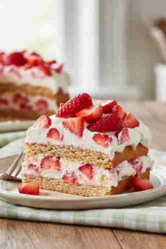 Easy Strawberry Icebox Cake Recipe with Fresh Strawberries – No Bake Dessert for a Crowd
