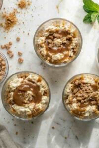 Toffee Cheesecake Cups Recipe – Quick No Bake Mini Cheesecake Dessert