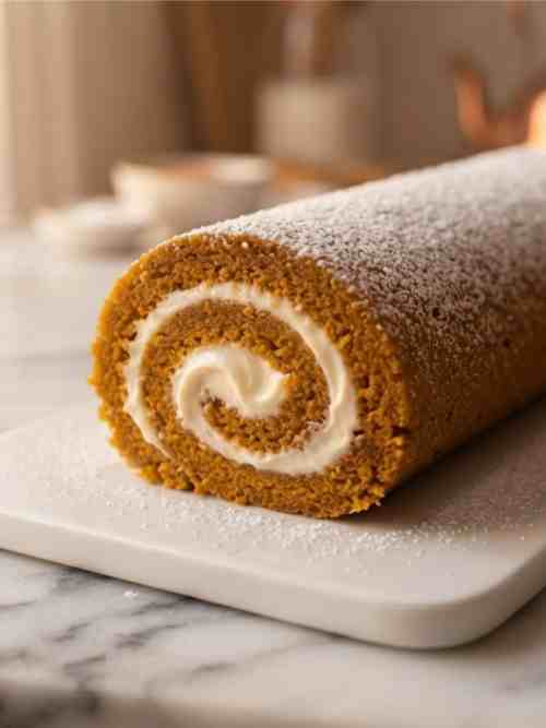 Easy Pumpkin Roll Recipe with Cream Cheese Filling