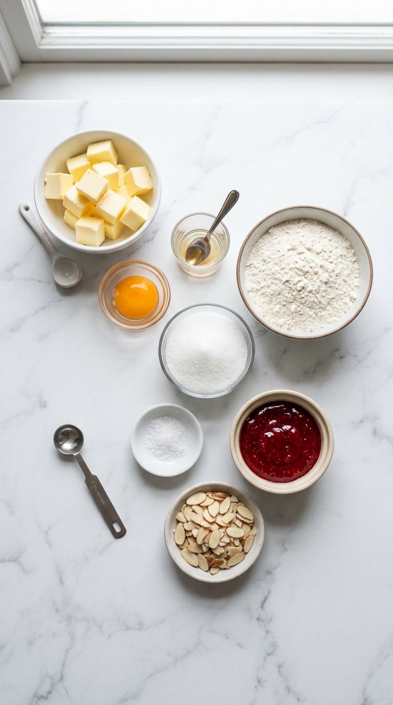 almond-thumbprint-cookies-ingredients