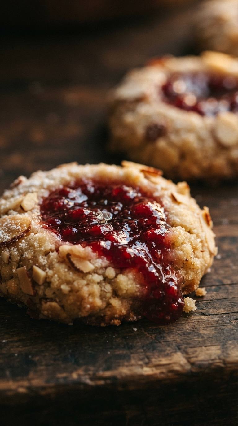 almond-thumbprint-cookies-macro-closeup