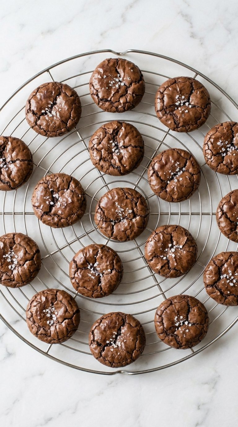 brownie-crinkle-cookies-process-step-7-baked-cookies-cooling-on-rack
