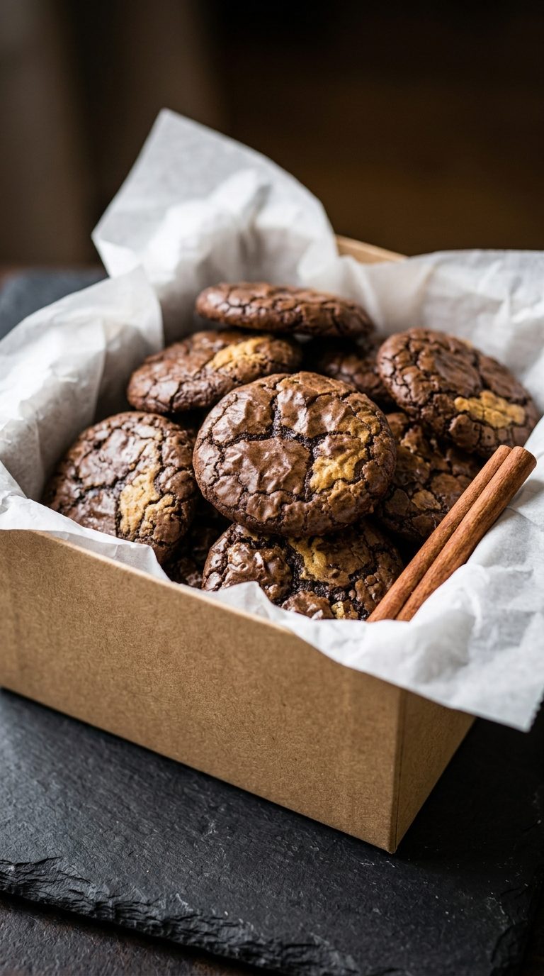 brownie-crinkle-cookies-styled-scene-holiday-gift-box