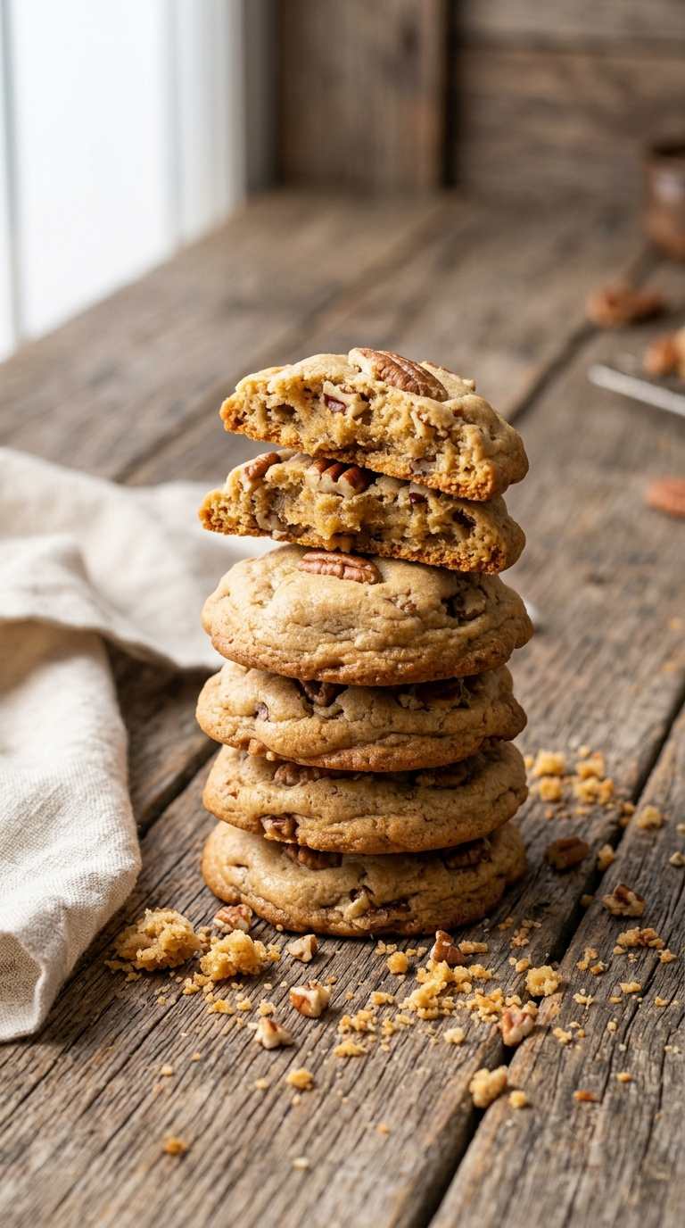 butter-pecan-cookies-hero-shot-1-stack-on-wood
