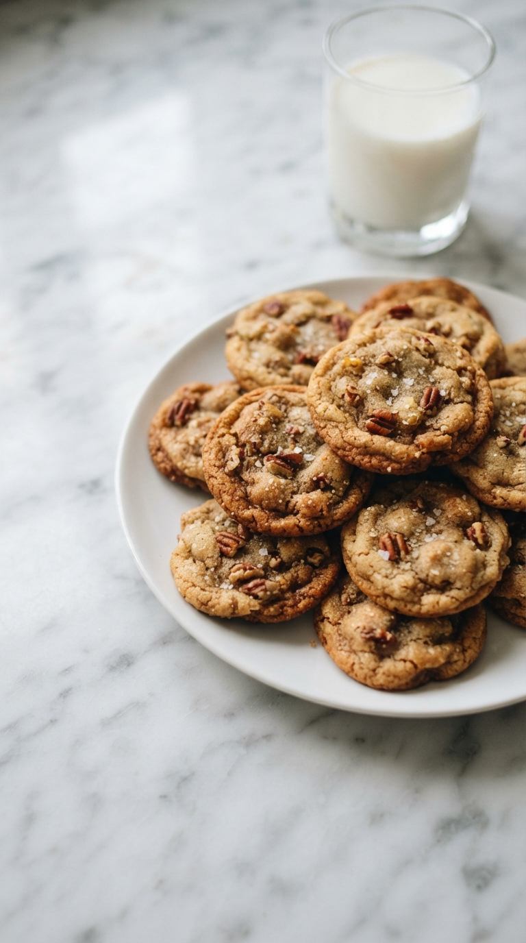 butter-pecan-cookies-hero-shot-2-plate-on-marble
