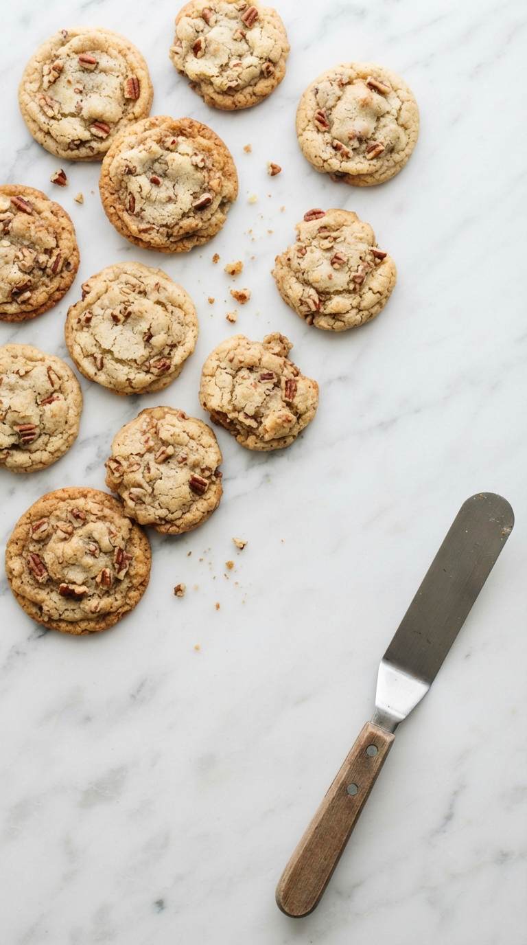 butter-pecan-cookies-overhead-shot-1-scattered-on-marble