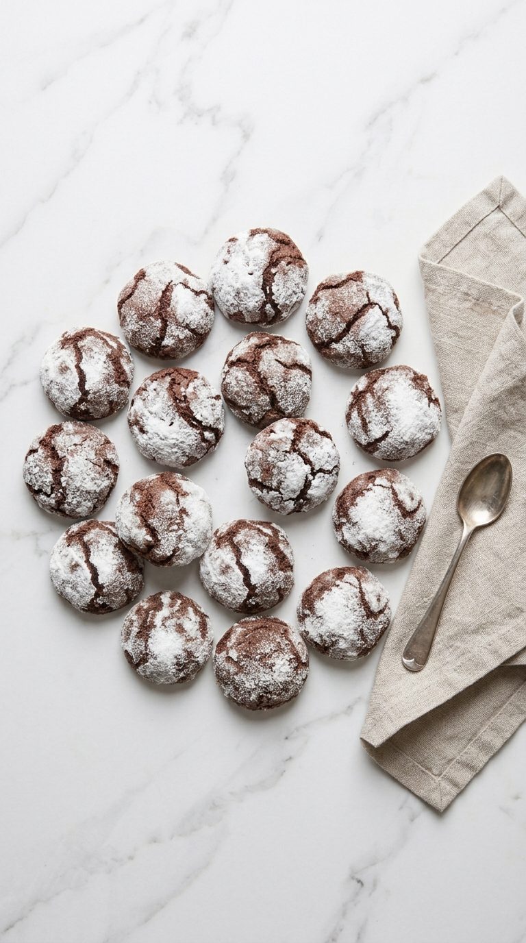 cake-mix-crinkle-cookies-overhead-shot-2-white-marble-napkin