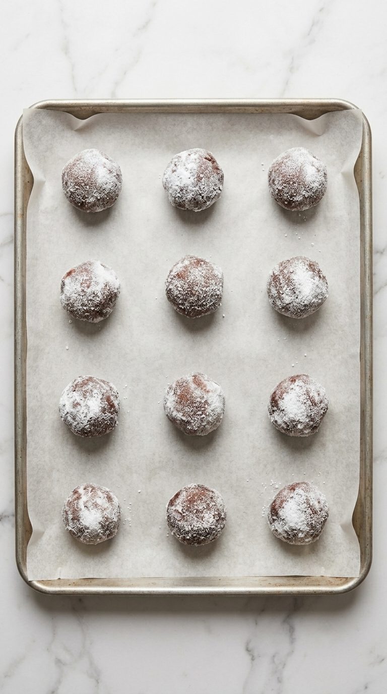 cake-mix-crinkle-cookies-process-step-4-arranged-on-baking-sheet