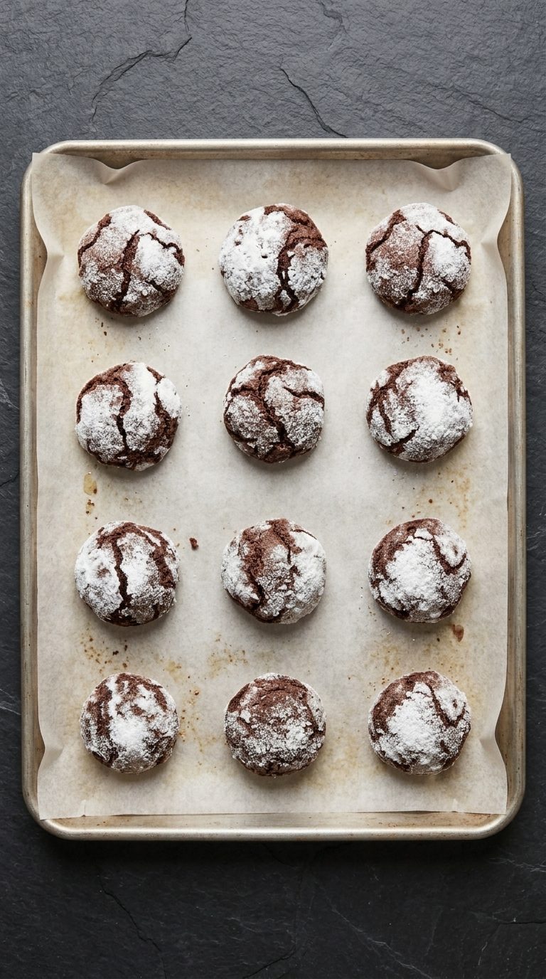 cake-mix-crinkle-cookies-process-step-5-baked-on-sheet