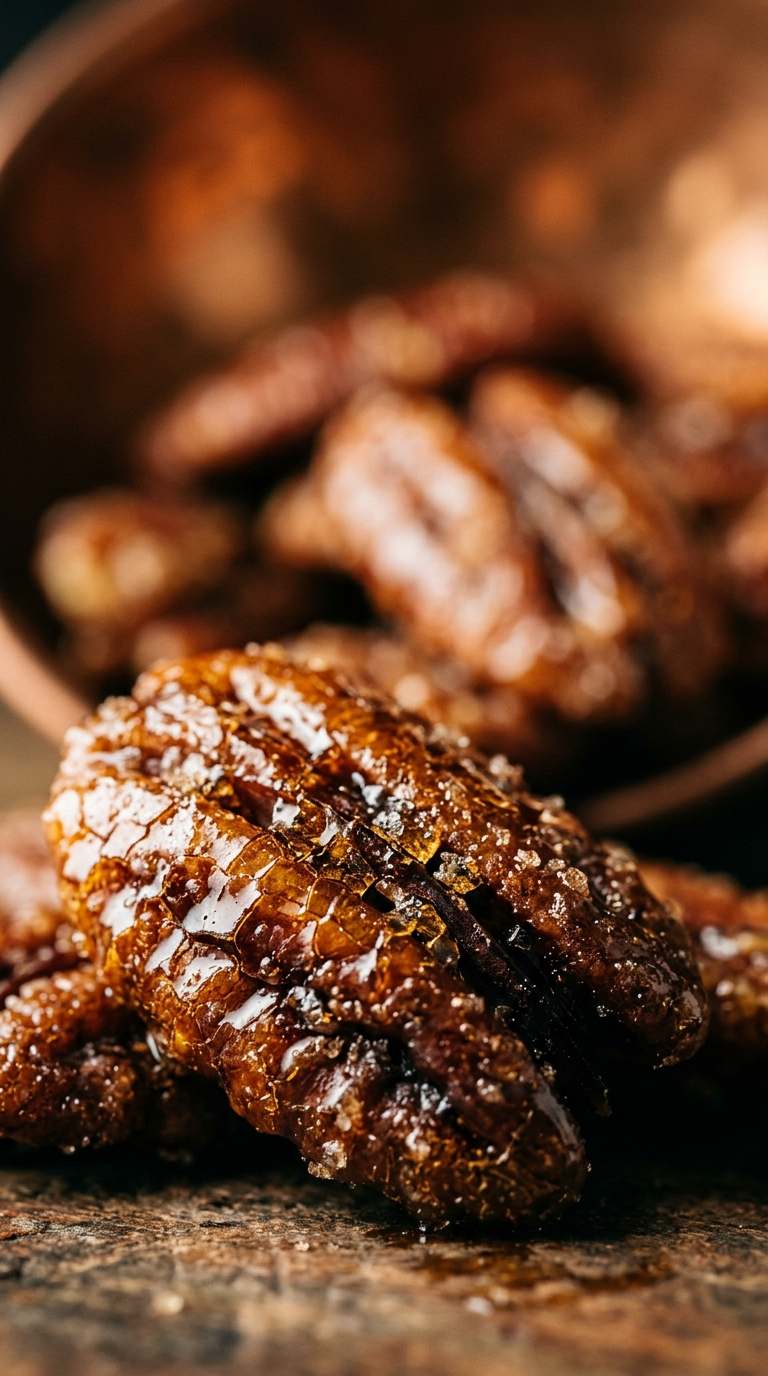 candied-pecans-macro-glaze-detail