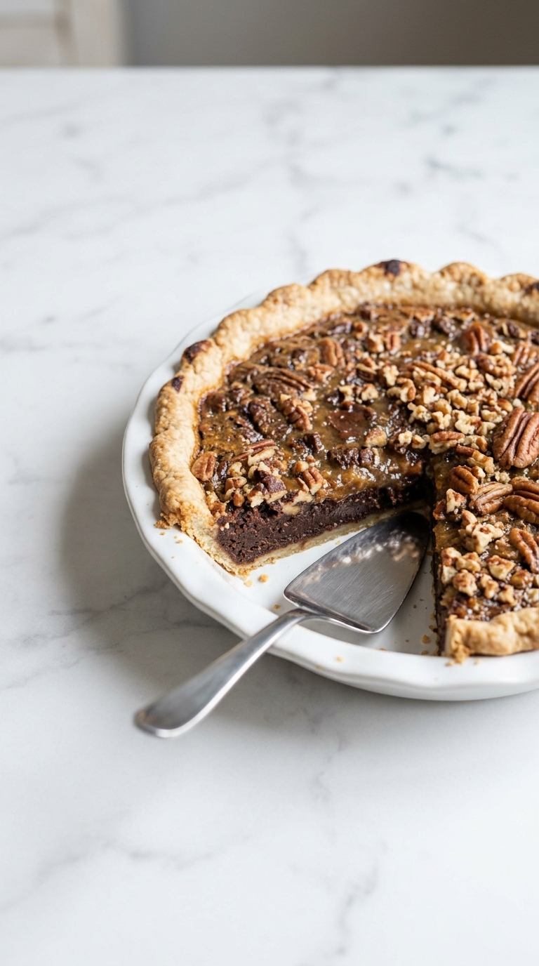 chocolate-pecan-pie-hero-shot-2-whole-pie-on-marble