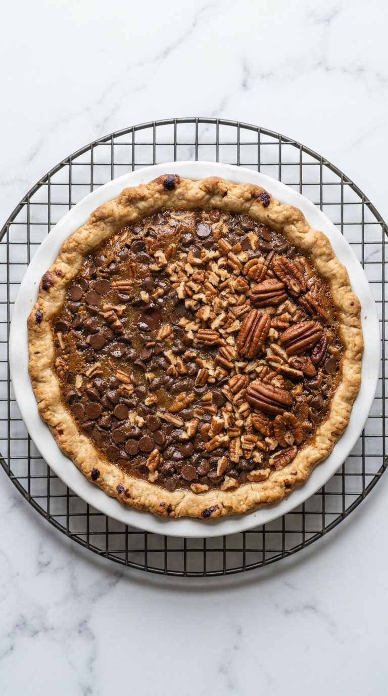 chocolate-pecan-pie-process-step-6-cooling-on-rack