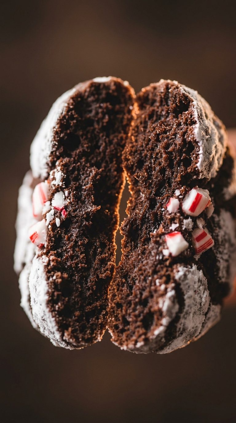 chocolate-peppermint-crinkle-cookies-macro-close-up-cross-section