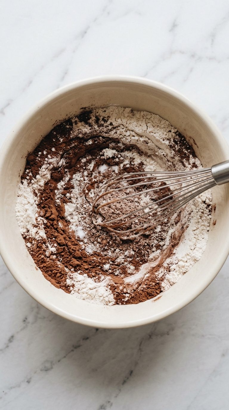 chocolate-peppermint-crinkle-cookies-process-step-1-whisking-dry-ingredients