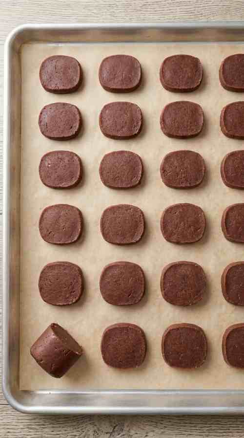 chocolate-shortbread-cookies-lined-baking-sheet