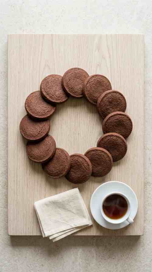 chocolate-shortbread-cookies-overhead-wreath