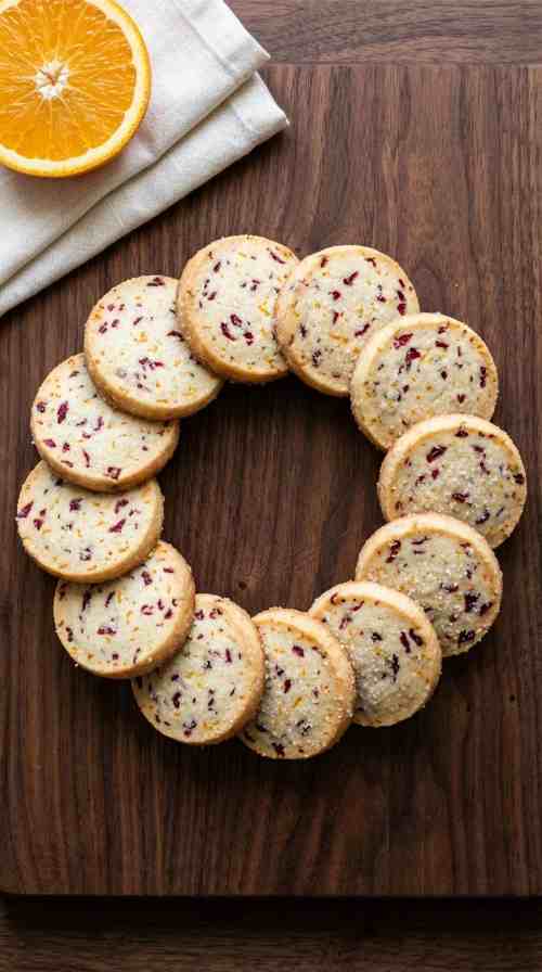cranberry-orange-shortbread-cookies-overhead-wreath
