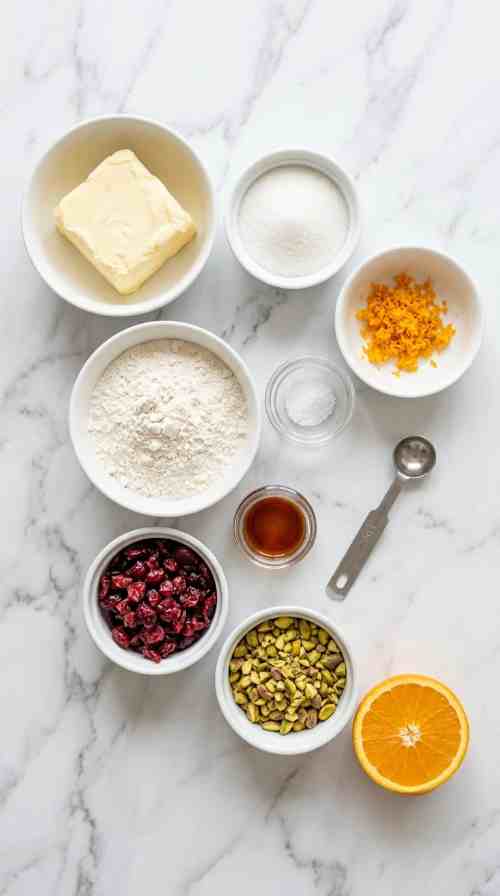 cranberry-pistachio-shortbread-cookies-ingredients