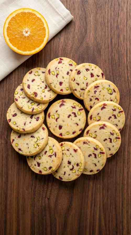 cranberry-pistachio-shortbread-cookies-overhead-wreath