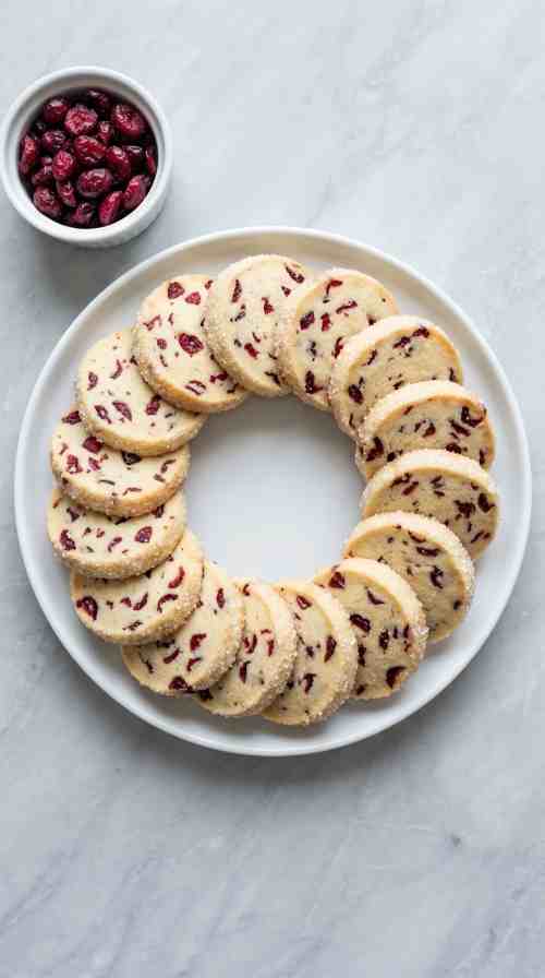 cranberry-shortbread-cookies-overhead-plate