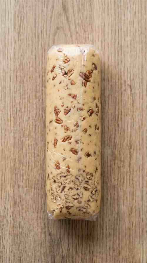 easy-pecan-shortbread-cookies-dough-log-wrapped