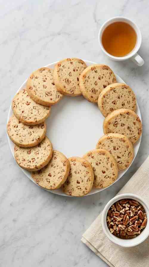 easy-pecan-shortbread-cookies-overhead-plate