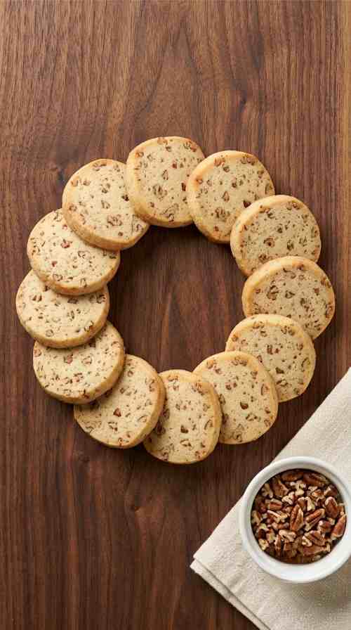 easy-pecan-shortbread-cookies-overhead-wreath