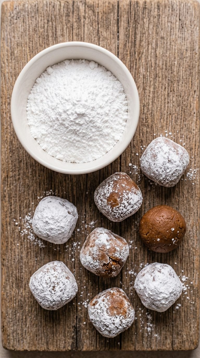 gingerbread-crinkle-cookies-process-step-6-rolling-dough-in-powdered-sugar