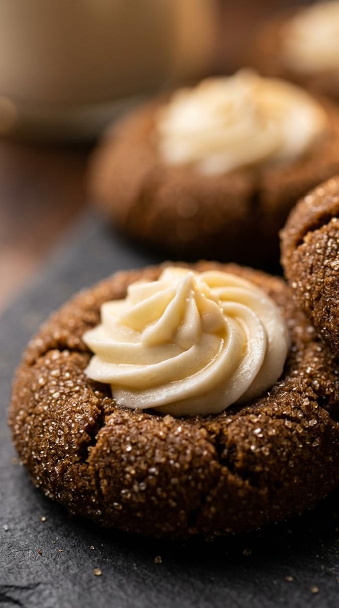 gingerbread-thumbprint-cookies-macro-closeup