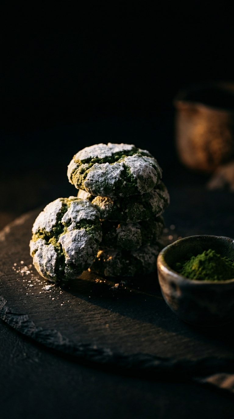 matcha-crinkle-cookies-hero-shot-4-dark-moody