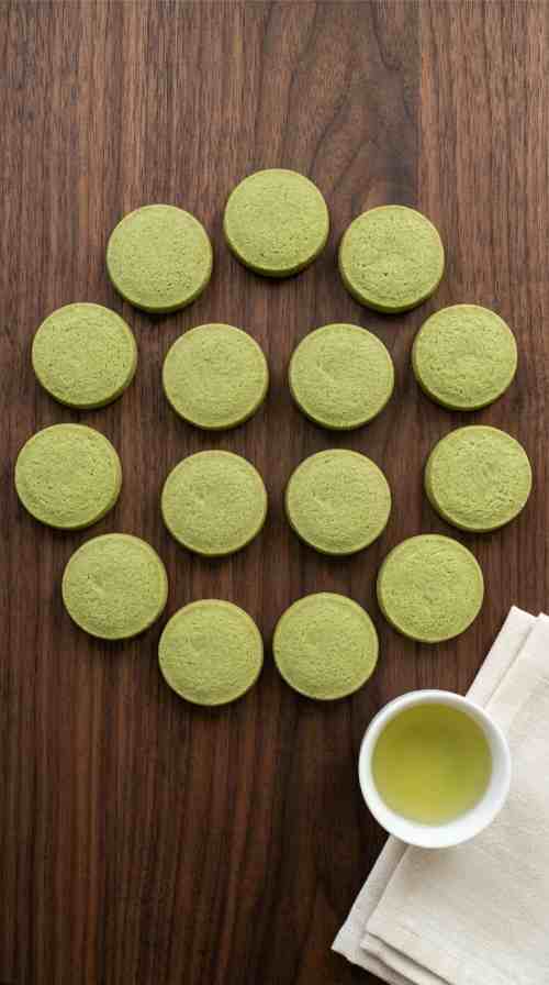 matcha-shortbread-cookies-hero-shot-2-cookies-on-light-wood-with-napkin-and-matcha-powder