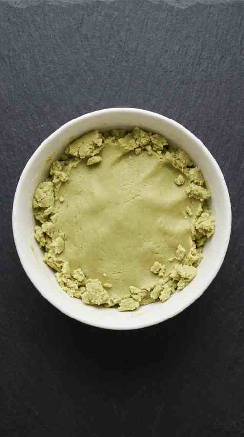 matcha-shortbread-cookies-process-step-4-shaping-the-matcha-dough-log