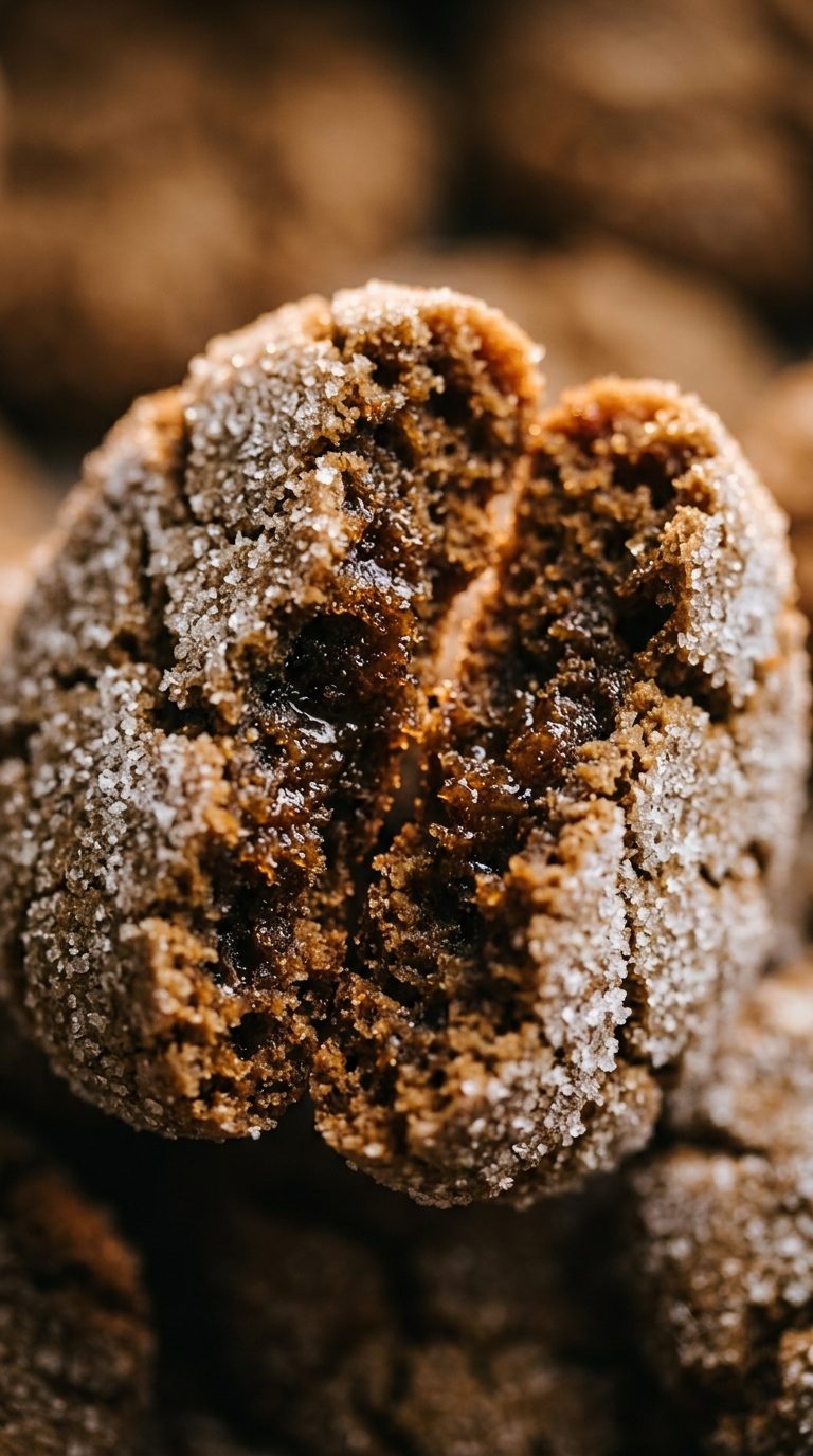 molasses-crinkle-cookies-macro-close-up-broken-cookie