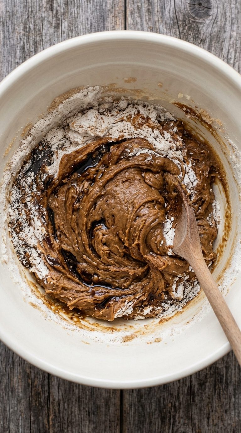 molasses-crinkle-cookies-process-step-3-folding-dry-into-wet-mixture