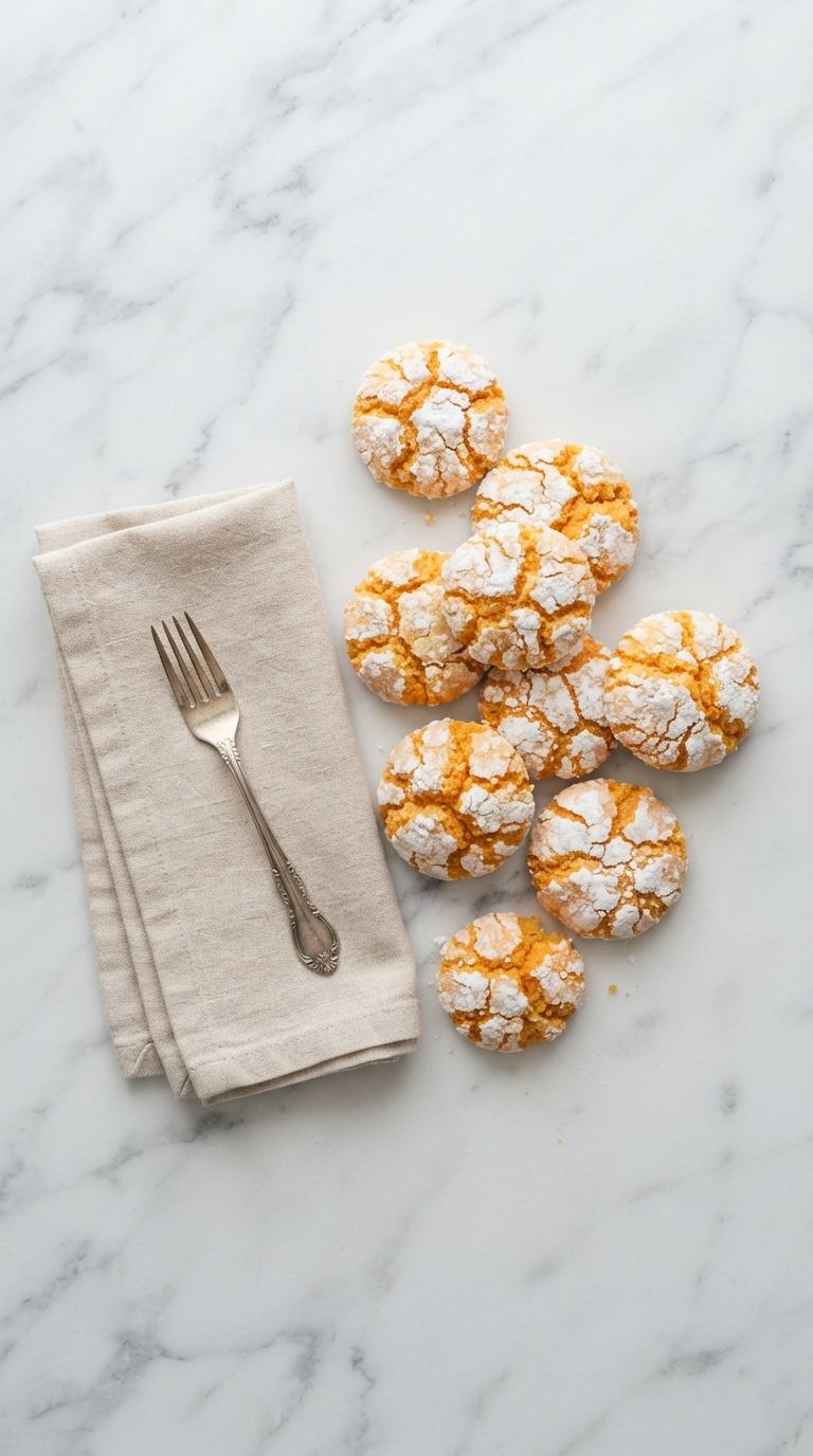 orange-crinkle-cookies-overhead-shot-1-white-marble