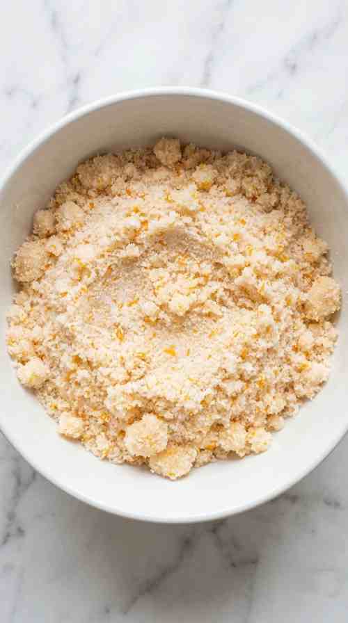 orange-shortbread-cookie-process-step-1-rubbing-orange-zest-into-powdered-sugar