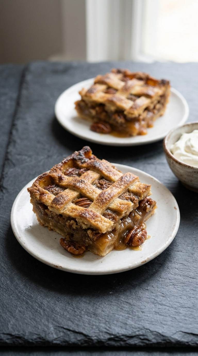 pecan-pie-cobbler-hero-shot-3-portions-on-slate
