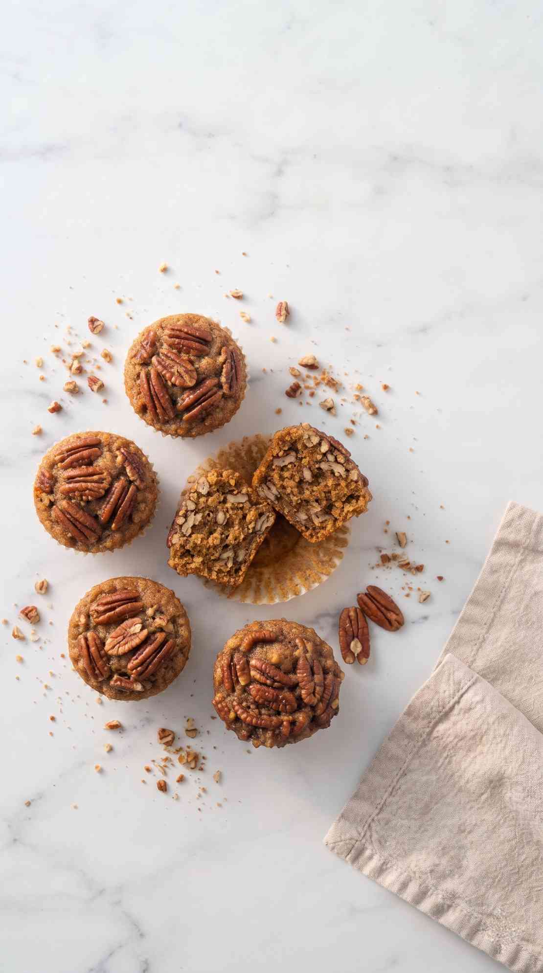 pecan-pie-muffins-overhead-shot-1-on-marble