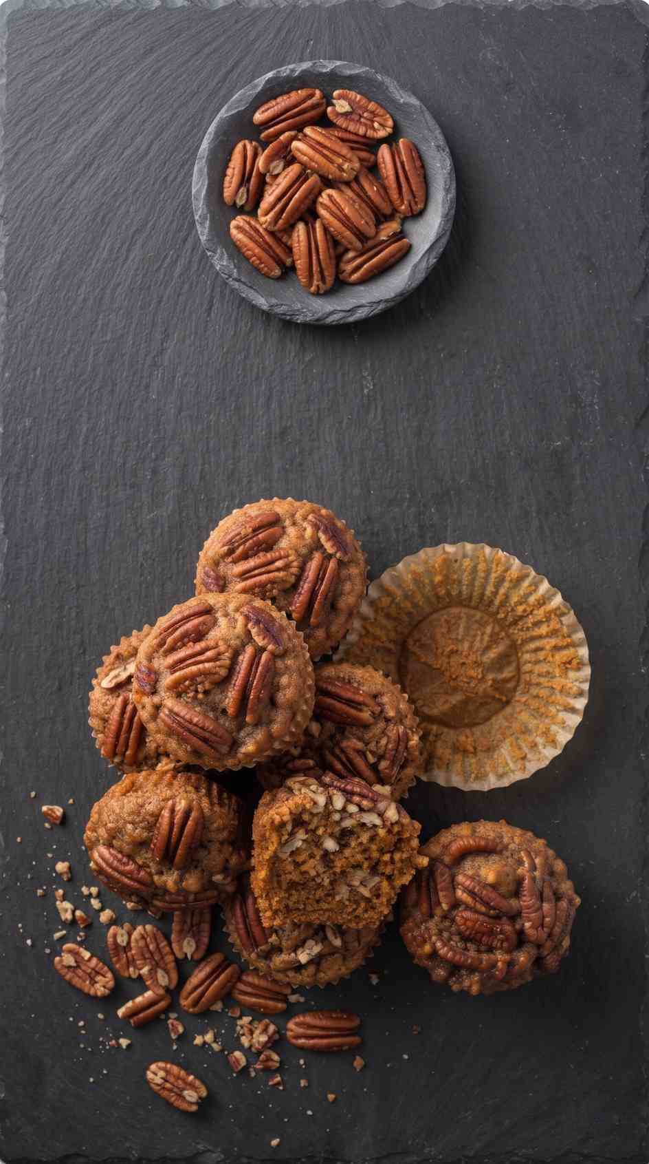 pecan-pie-muffins-overhead-shot-2-on-slate