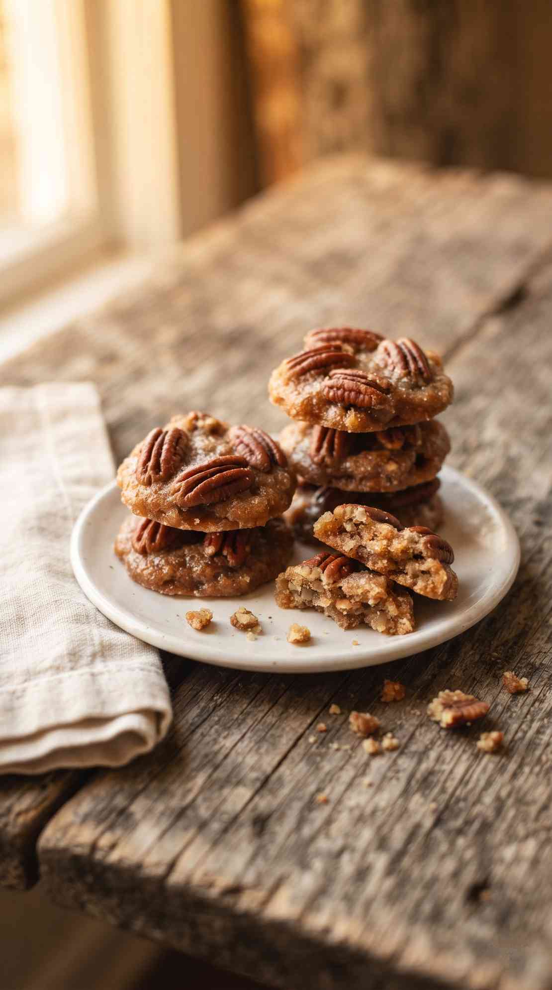 pecan-pralines-hero-shot-1-stacked-on-wood