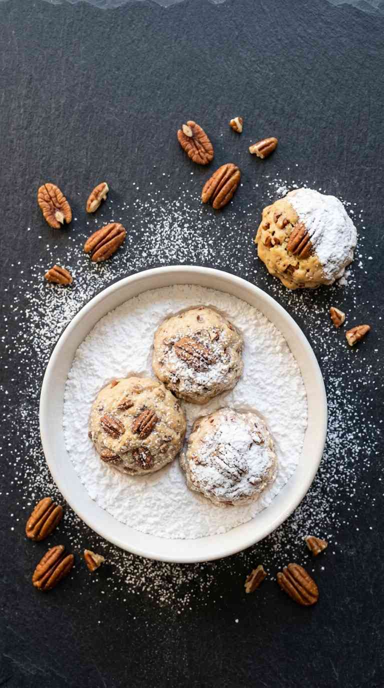 pecan-snowball-cookies-process-step-5-first-roll-sugar