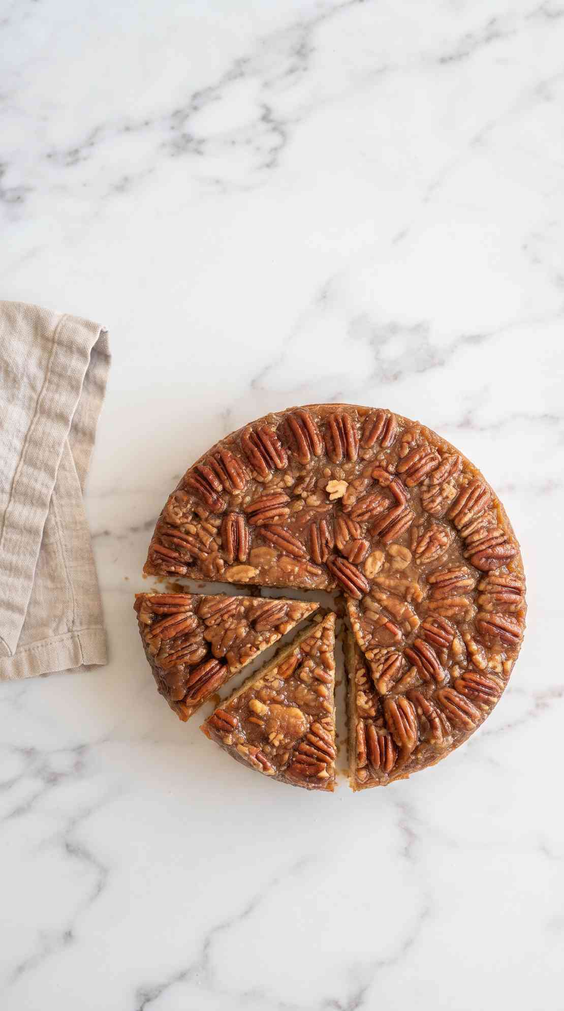 pecan-upside-down-cake-overhead-shot-1-on-marble