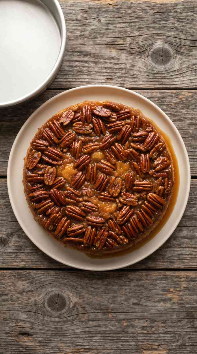 pecan-upside-down-cake-process-step-6-flipped-cake