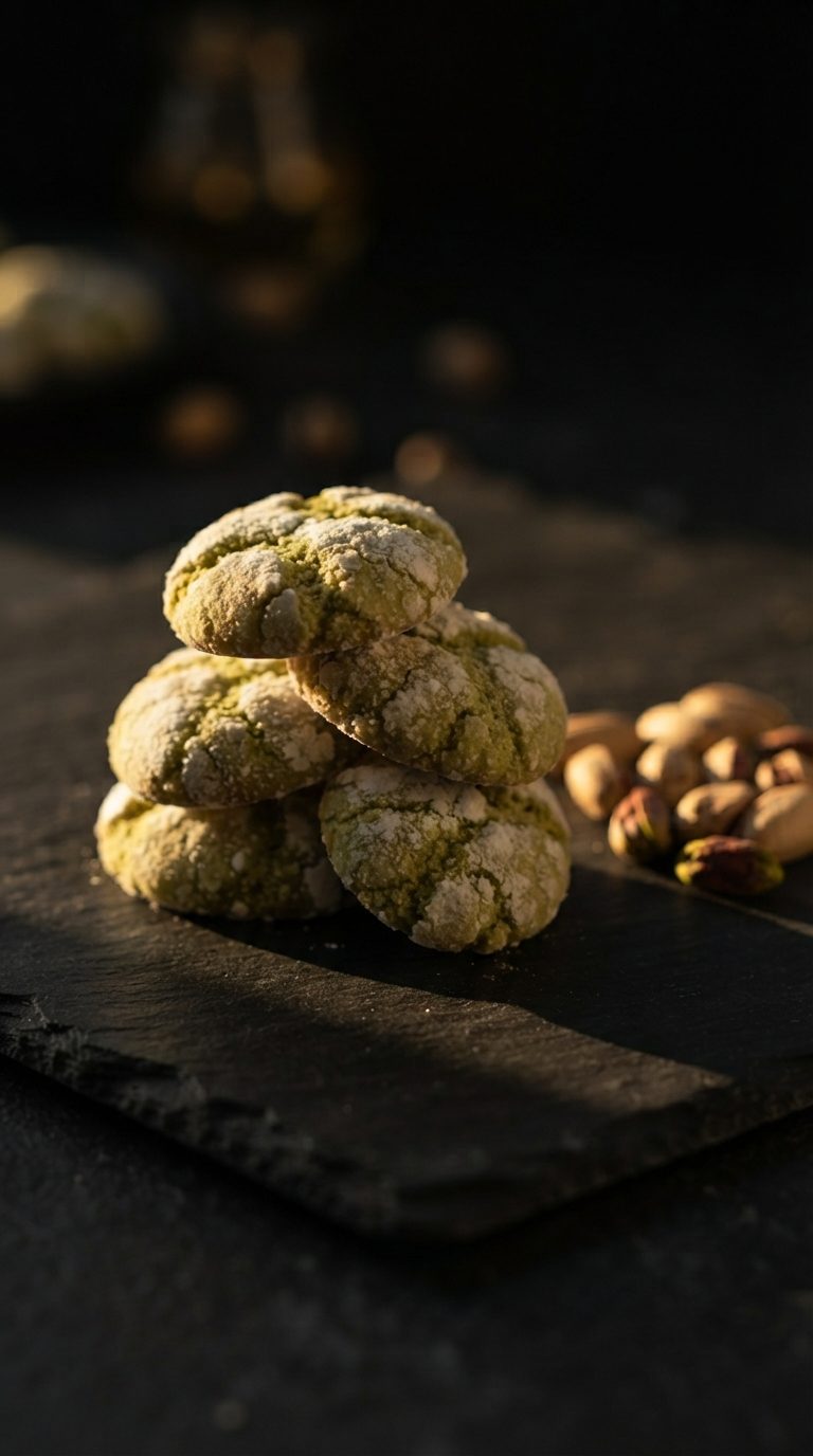 pistachio-crinkle-cookies-hero-shot-4-dark-moody