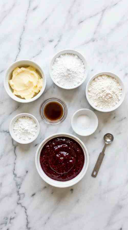 raspberry-shortbread-cookies-ingredients-shot-all-ingredients-on-marble