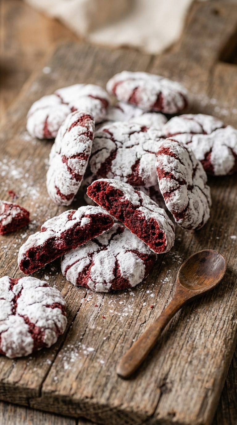 red-velvet-crinkle-cookies-hero-shot-2-scattered-on-wood-board