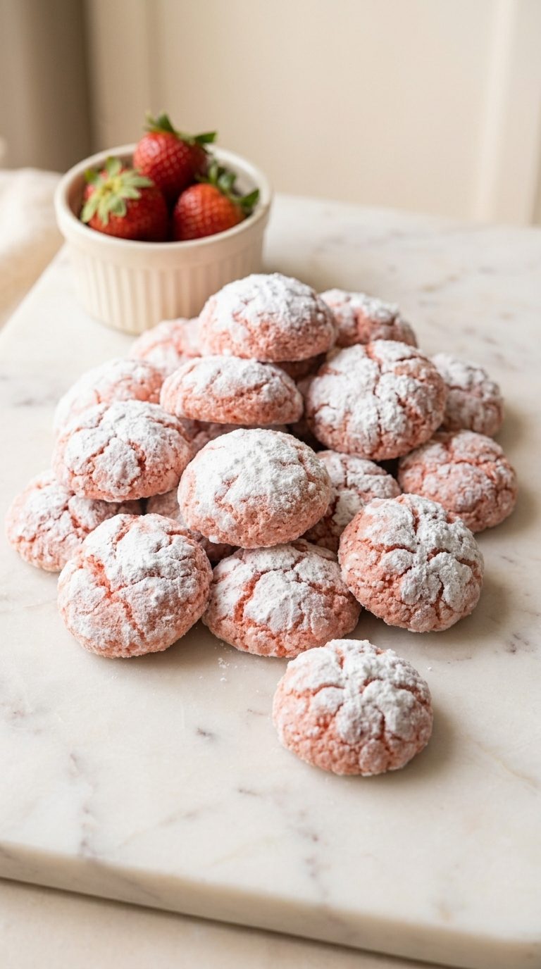strawberry-crinkle-cookies-hero-shot-3-pile-on-marble