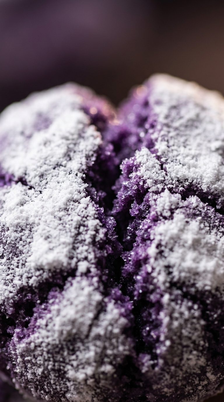 ube-crinkle-cookies-macro-close-up-cracked-sugar-shell